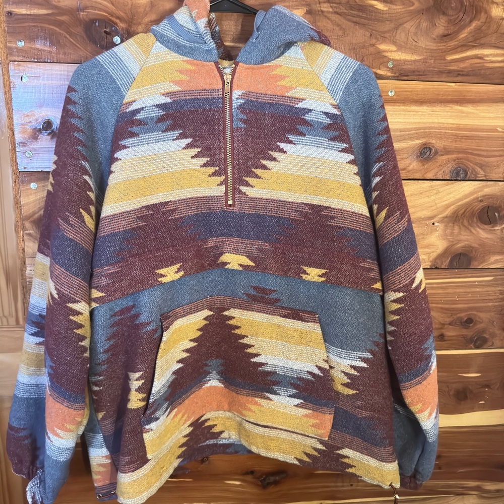 Vintage Southwestern Patterned Hoodie
